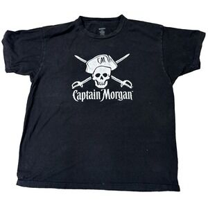 Captain Morgan Skull and Crossed Swords Black XL Men's T Shirt